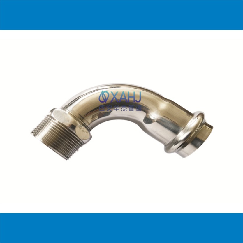 90°外丝弯头-双卡压